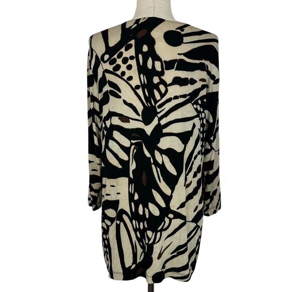 Chicos Travelers Top Women Large Animal Print Embellished Slinky Knit Tunic - Picture 3 of 10